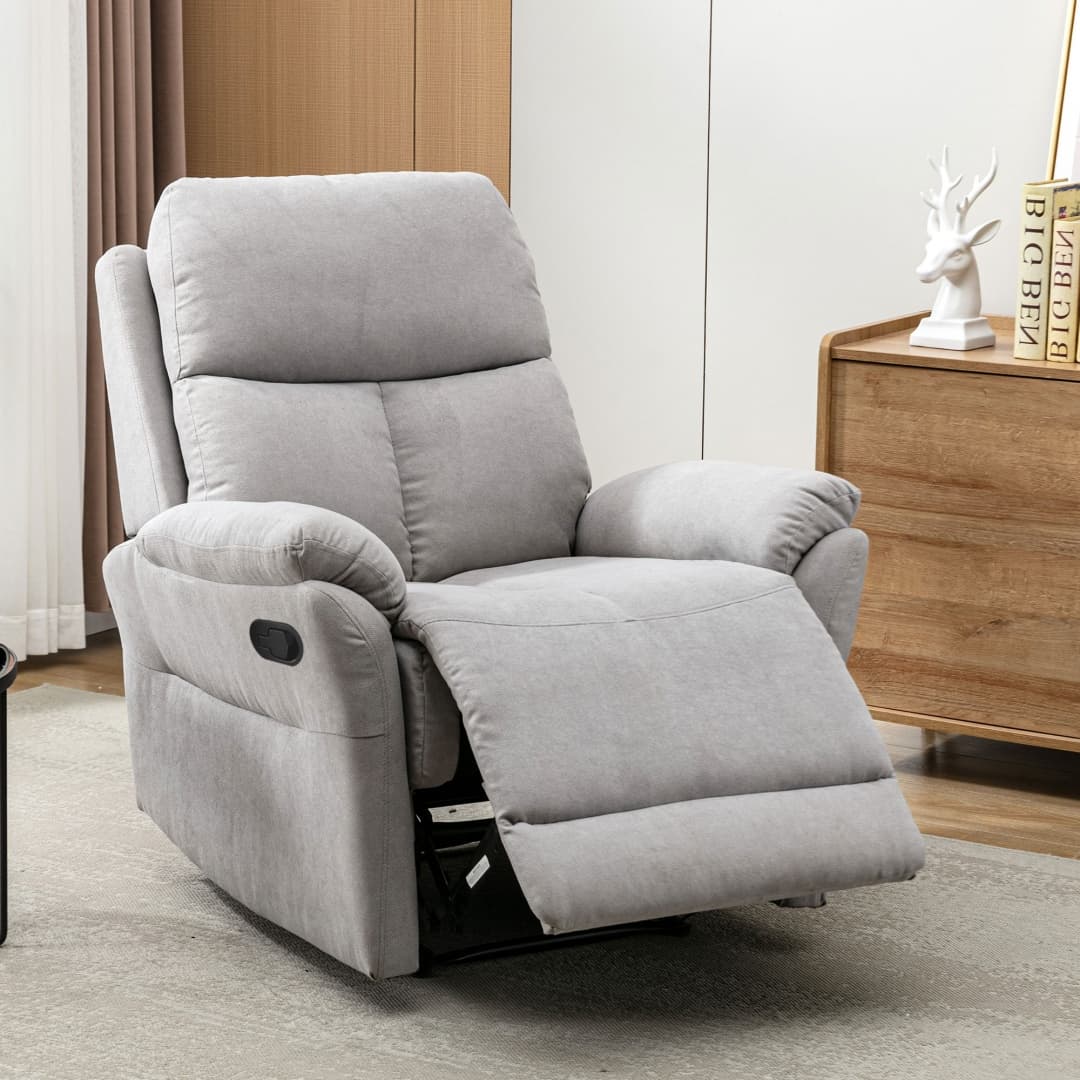 Comfortable Fabric Recliner Armchair with Adjustable Footrest - image 17