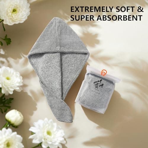 2-Pack Super Absorbent Microfibre Hair Towel Wrap - image 3