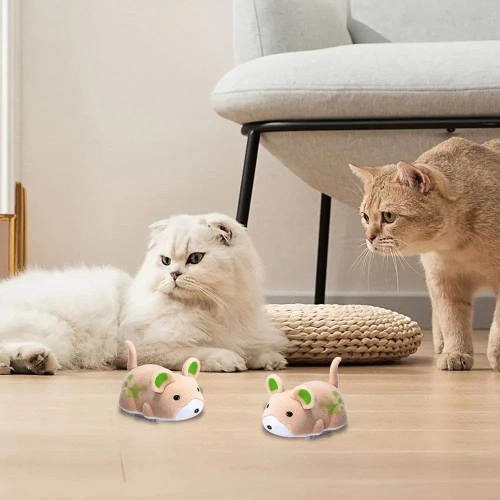 Plush Mouse Cat Toy with Built-In Sound and Rolling Wheels - image 9