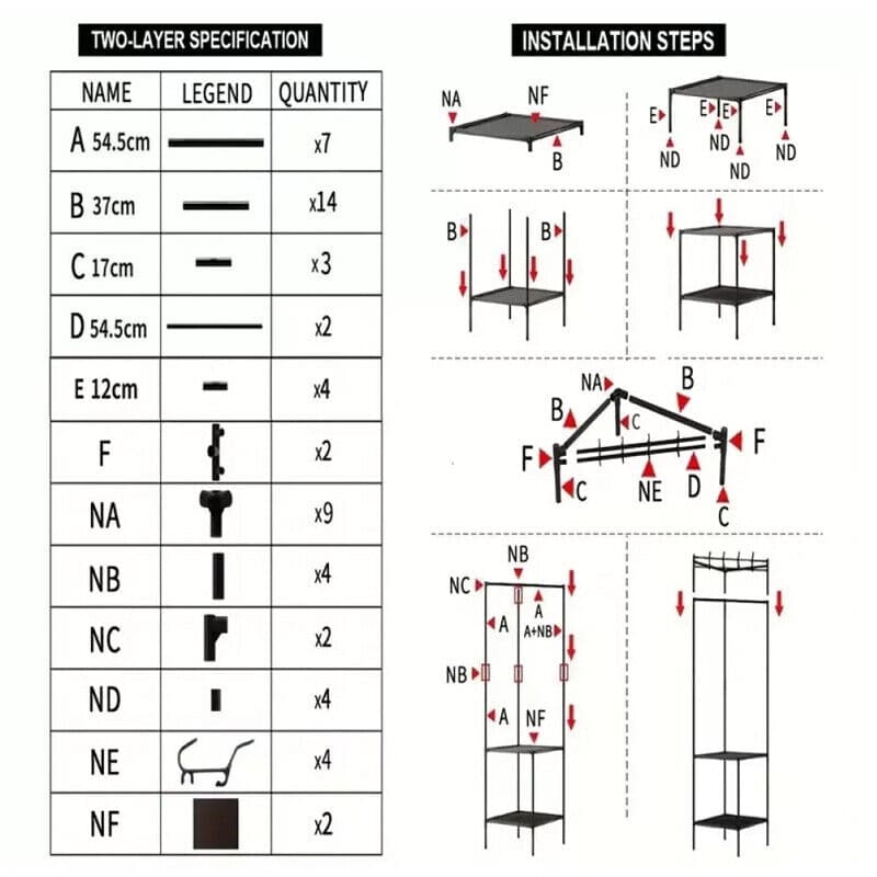 Corner Hall Tree with 3 Storage Shelves — 180cm Metal Coat Rack - image 10