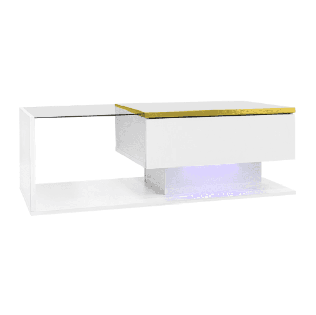 Modern High Gloss Coffee Table with Glass Top and LED Lighting - image 28