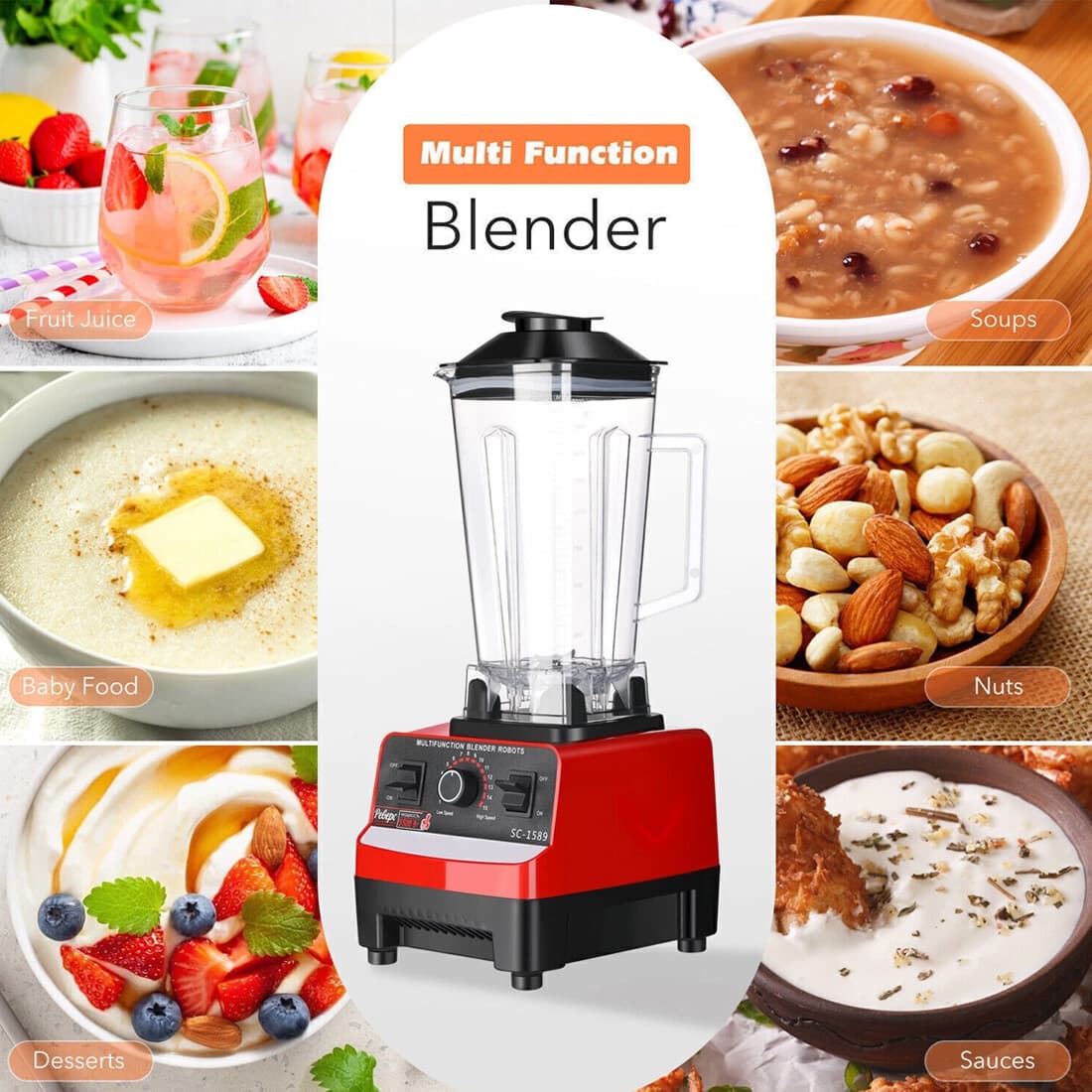 Powerful 4500W Countertop Blender with 2L Jug - image 10