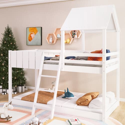 Solid Wood Treehouse Mid-Sleeper Cabin Bed for Kids - image 10