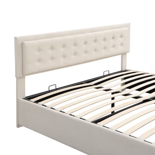 Upholstered King Size Bed with LED Lights and USB Charging Port (5ft) - image 5