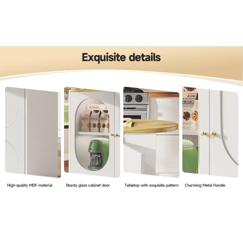 360° Rotating Bar Table with Storage, White - image 14