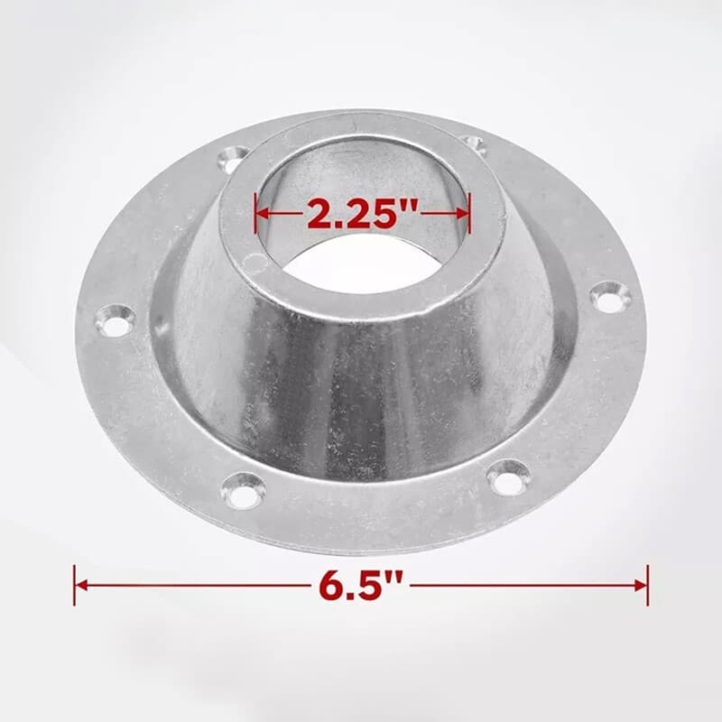 Set of 2 Chrome 57mm Tube Flanges for Table Leg Conversion - image 9