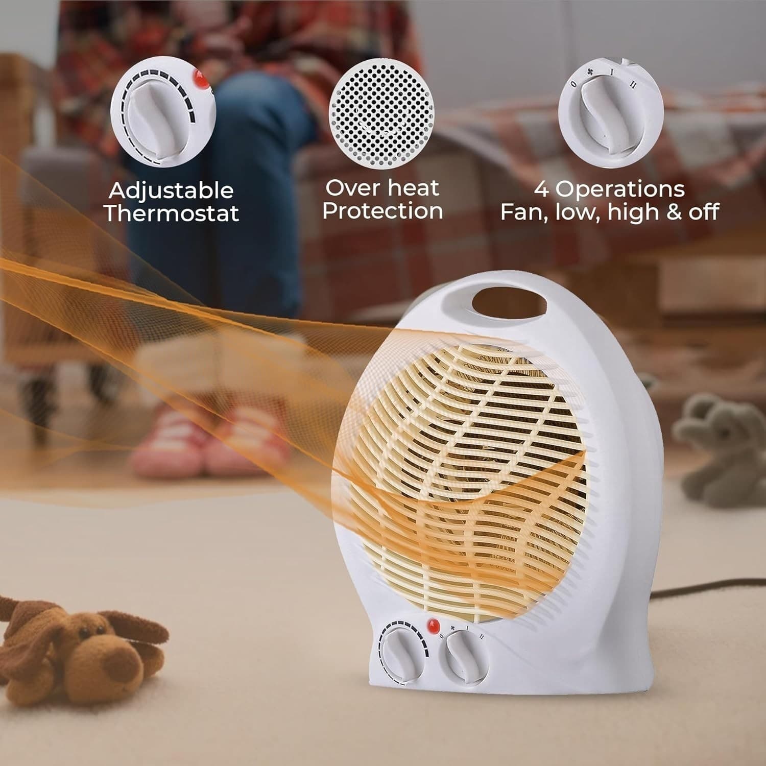 Portable Electric Fan Heater with Hot & Cool Settings - image 1
