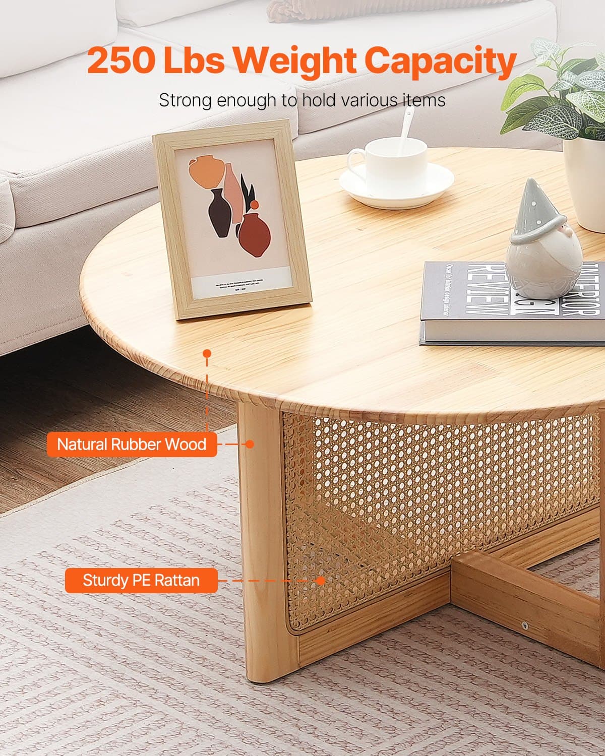Boho Rattan Coffee Table - image 5