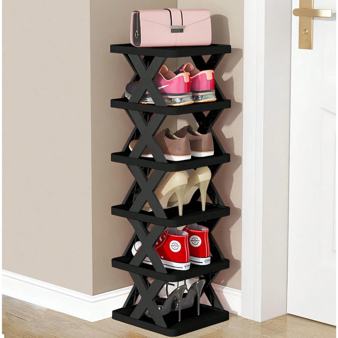 Slim 7-Tier Shoe Rack — X-Frame Design for Hallways and Bedrooms - image 1