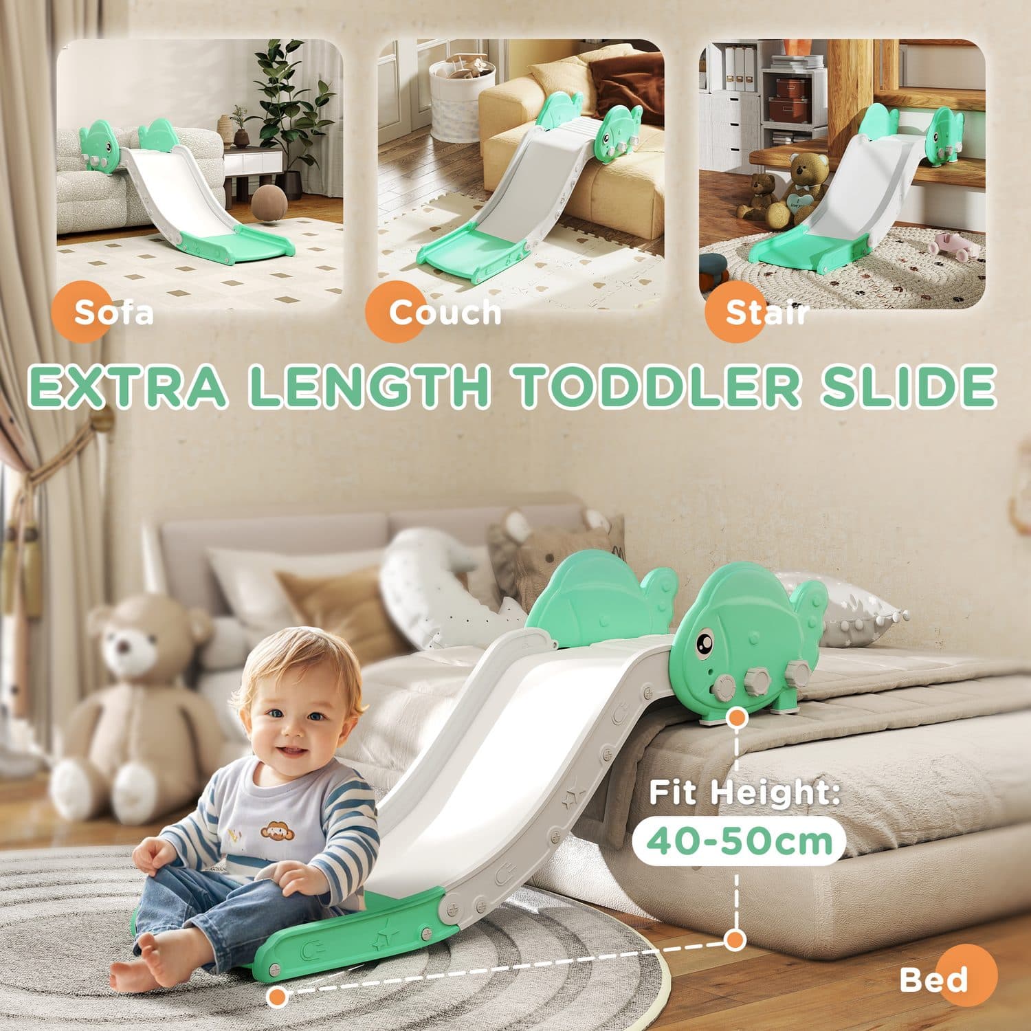 Turn sofas and beds into safe toddler slide fun - image 2