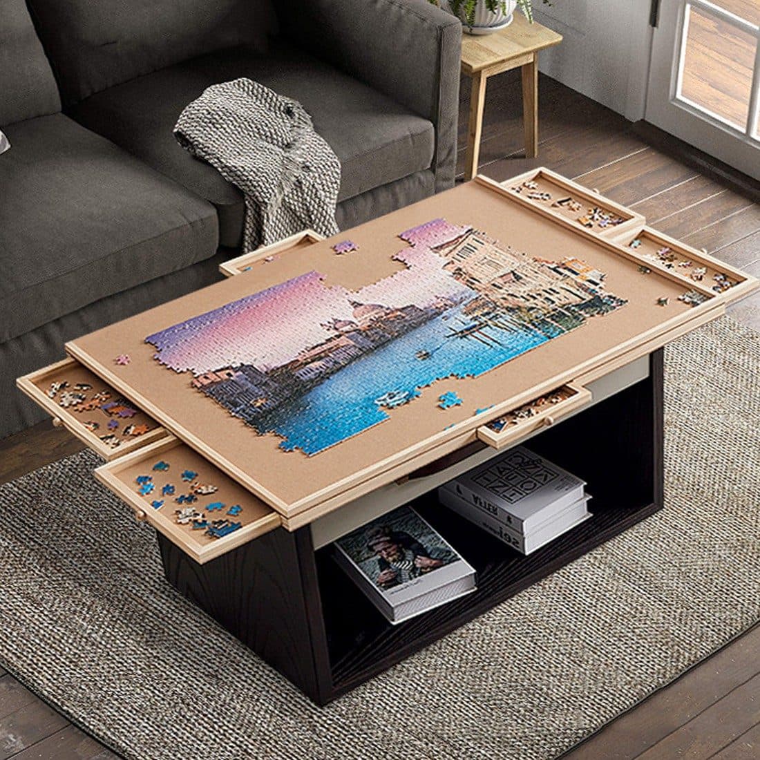 Wooden Puzzle Board with 6 Sorting Drawers - image 6