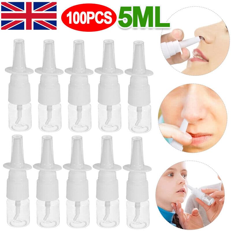 100x Refillable 5ml Nasal Spray Bottles for Travel & Home - image 3