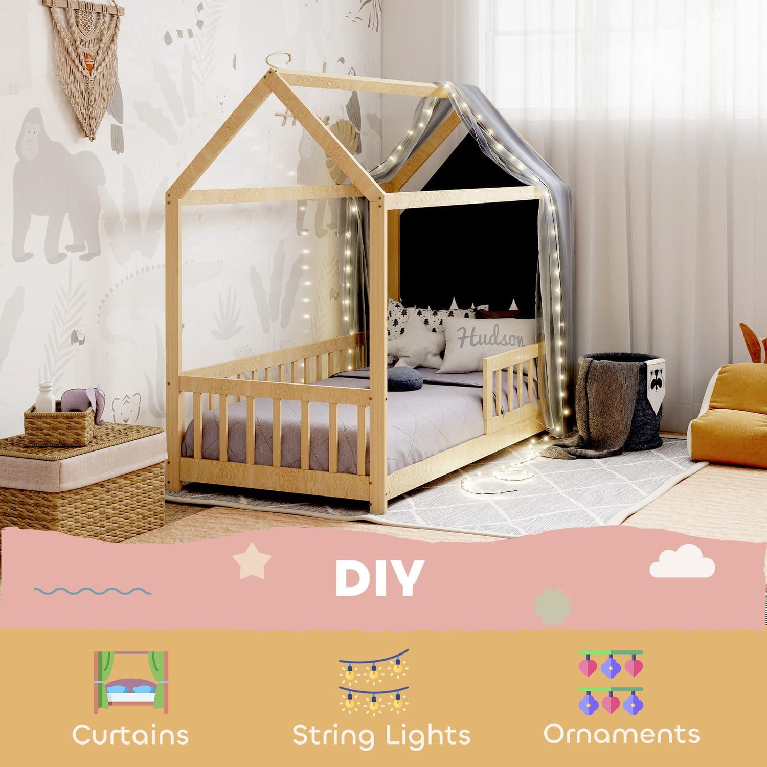 Solid Pine House Bed - image 1