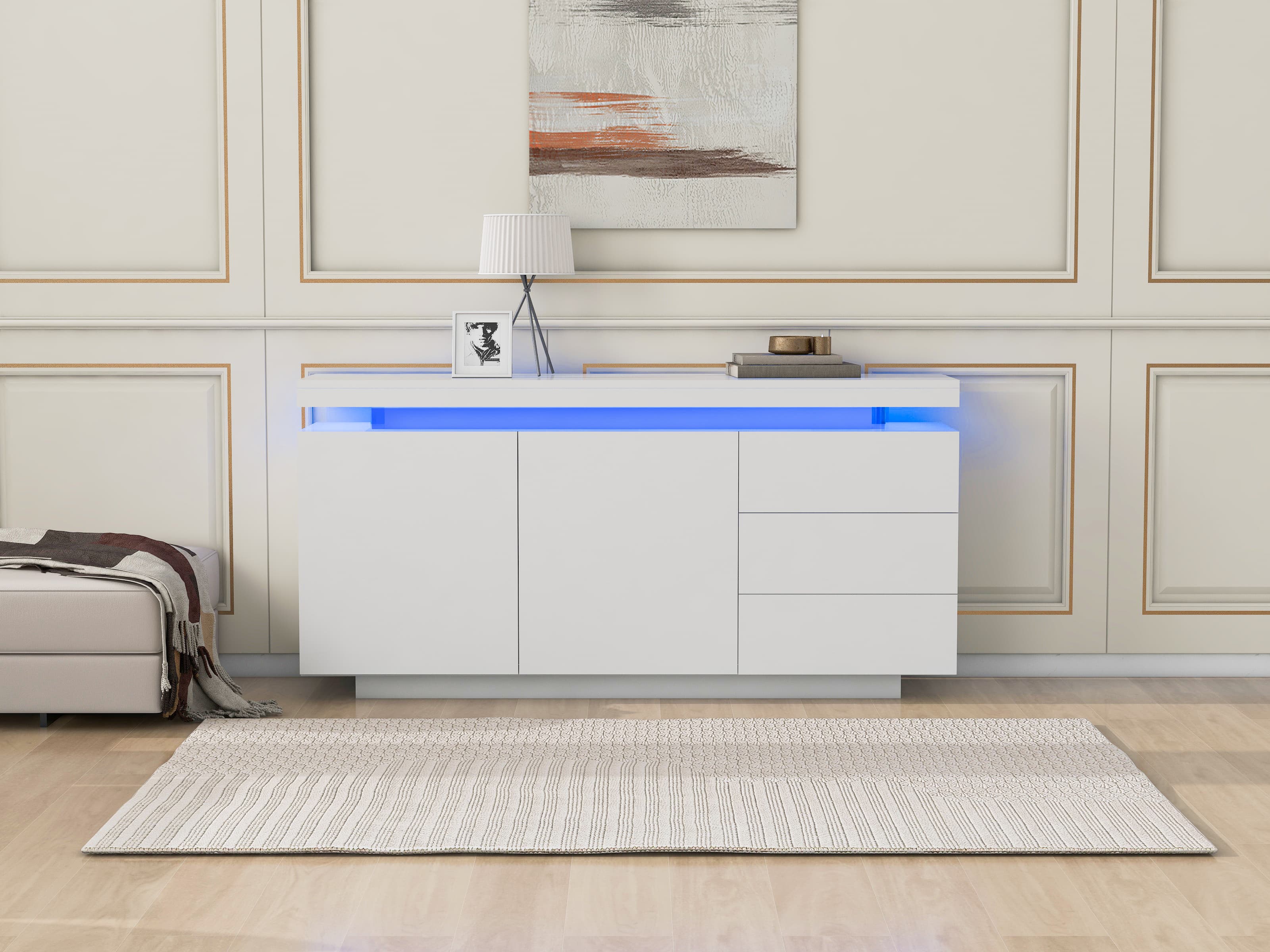 Modern High Gloss LED Sideboard - image 3