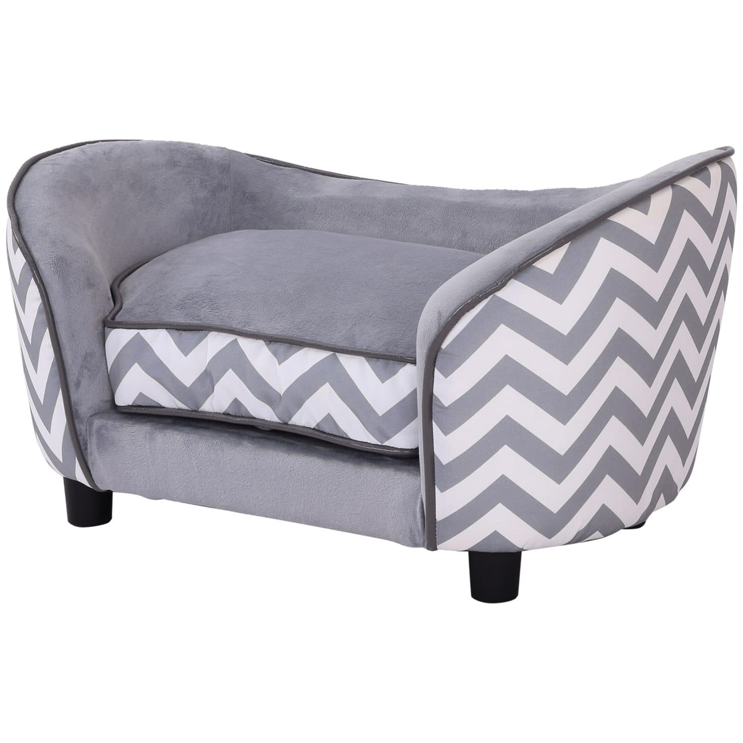 Plush Grey XS Dog Sofa - Grey
