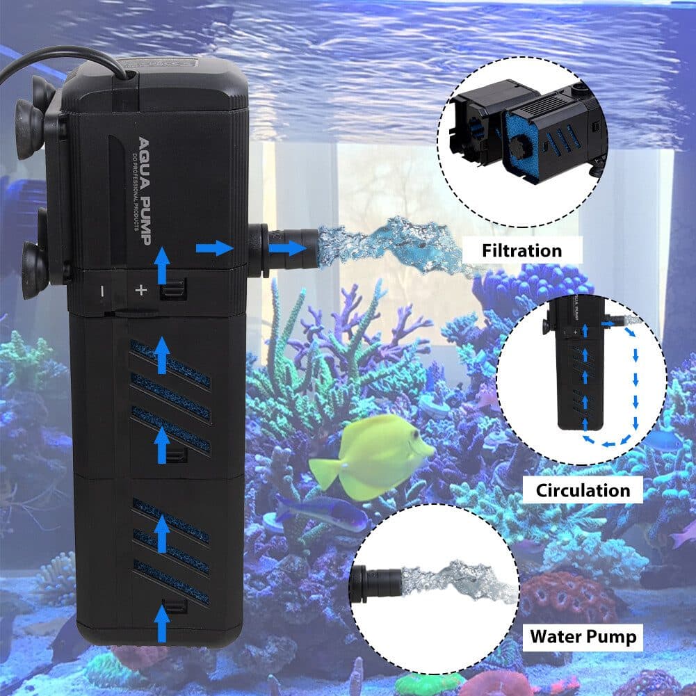 4-in-1 Submersible Aquarium Filter and Oxygen Pump - image 8