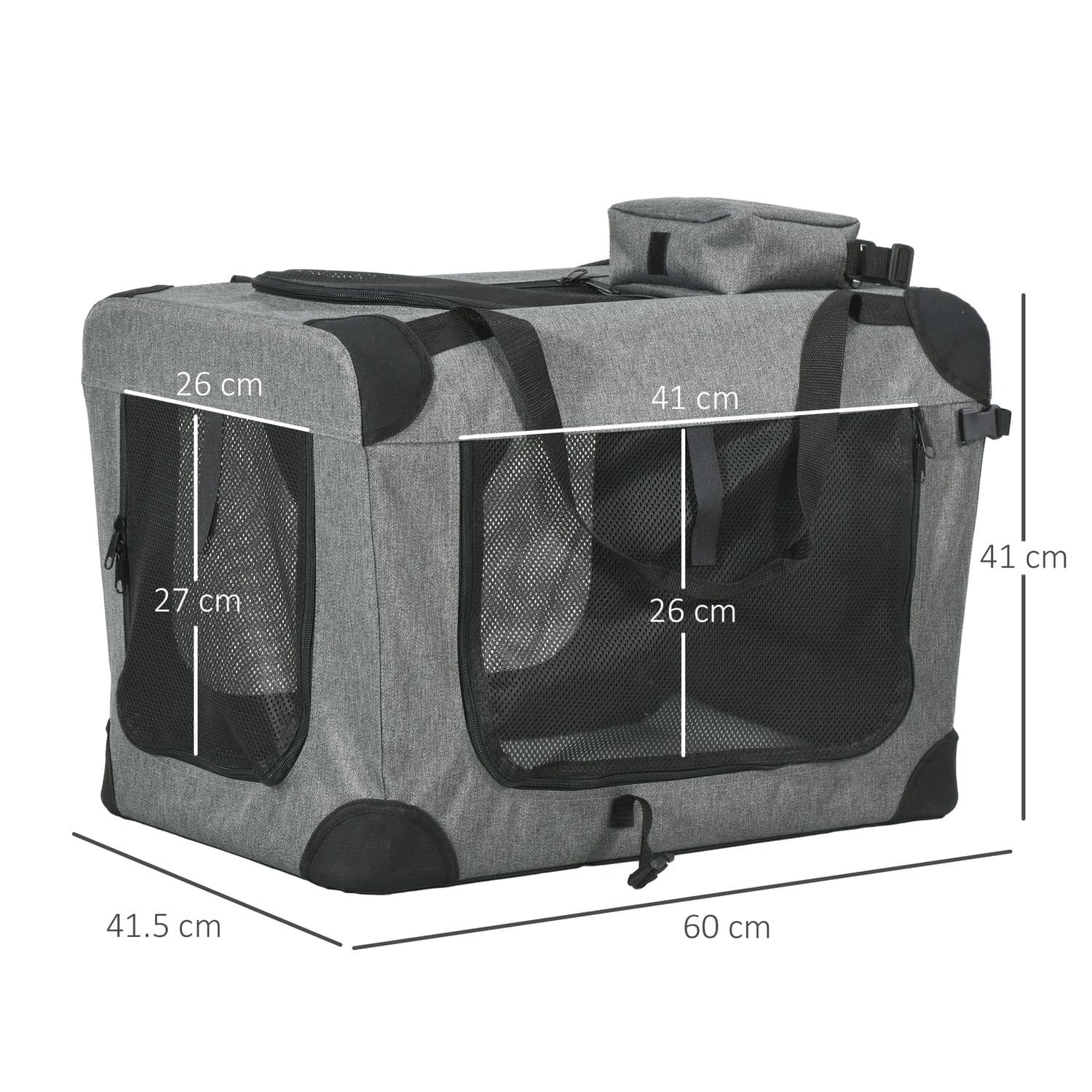Foldable Oxford Fabric Pet Carrier with Mesh Windows - image 4