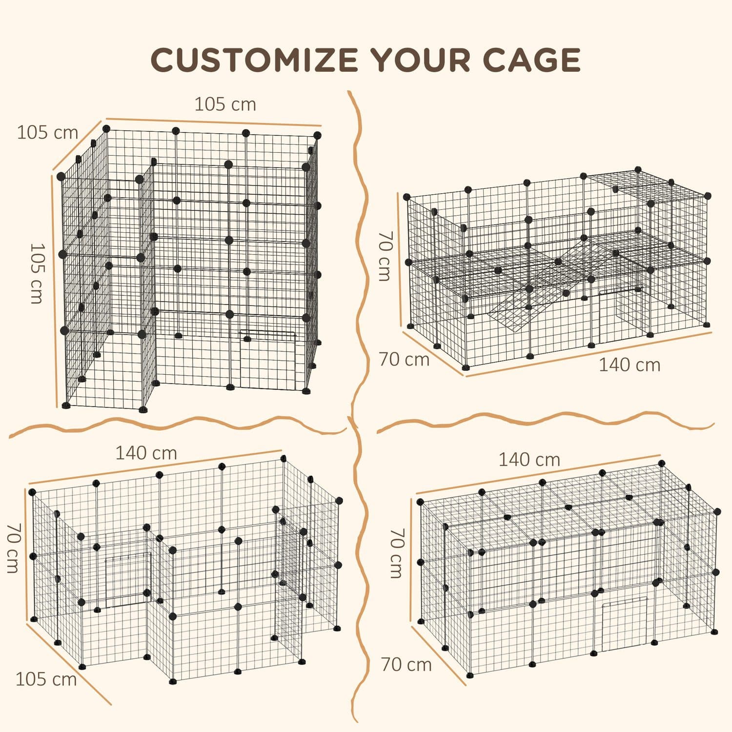 PawHut 36 Panel Metal Wire Playpen for Rabbits and Small Animals - image 2
