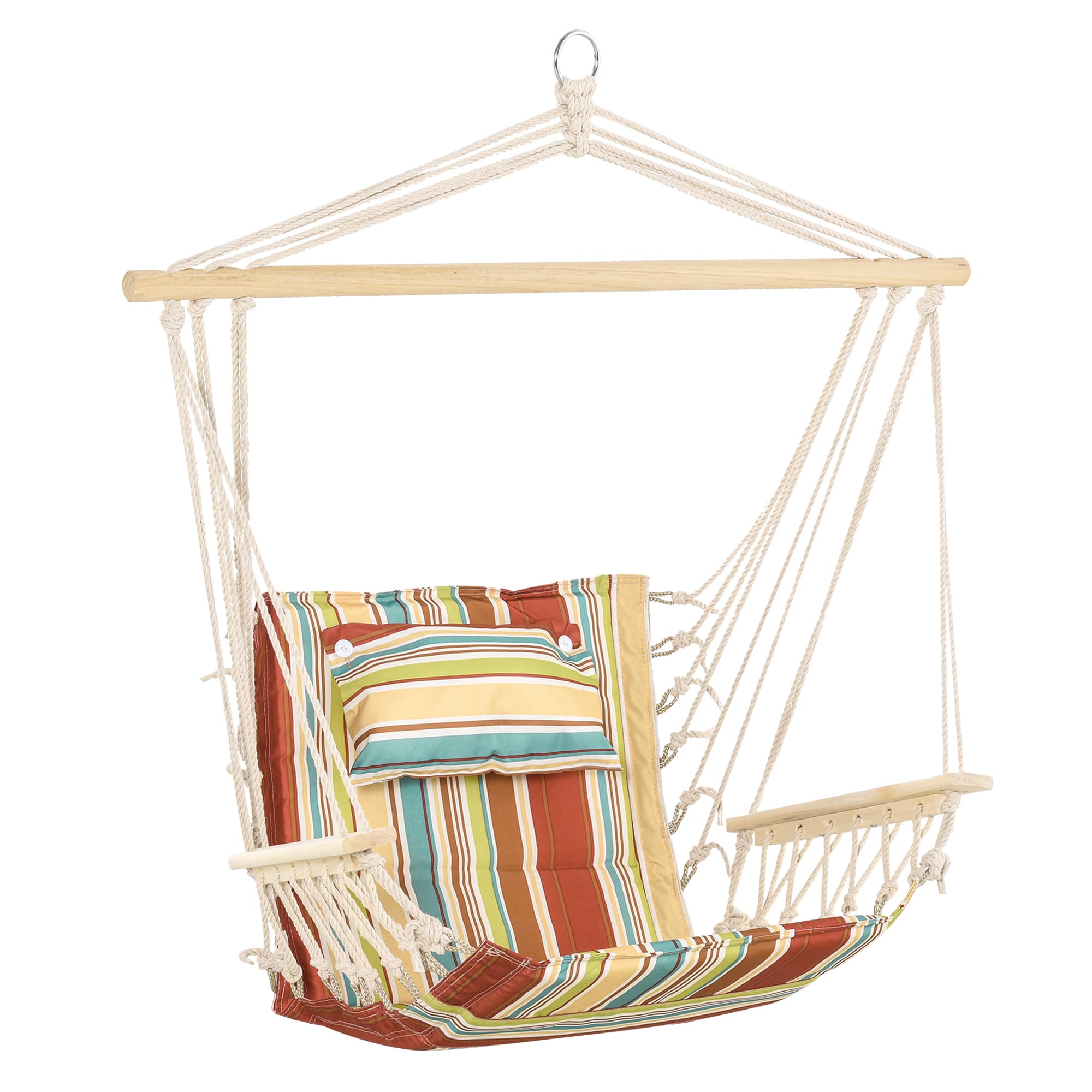 Sink into a colourful hanging hammock chair - Multi Color Stripe