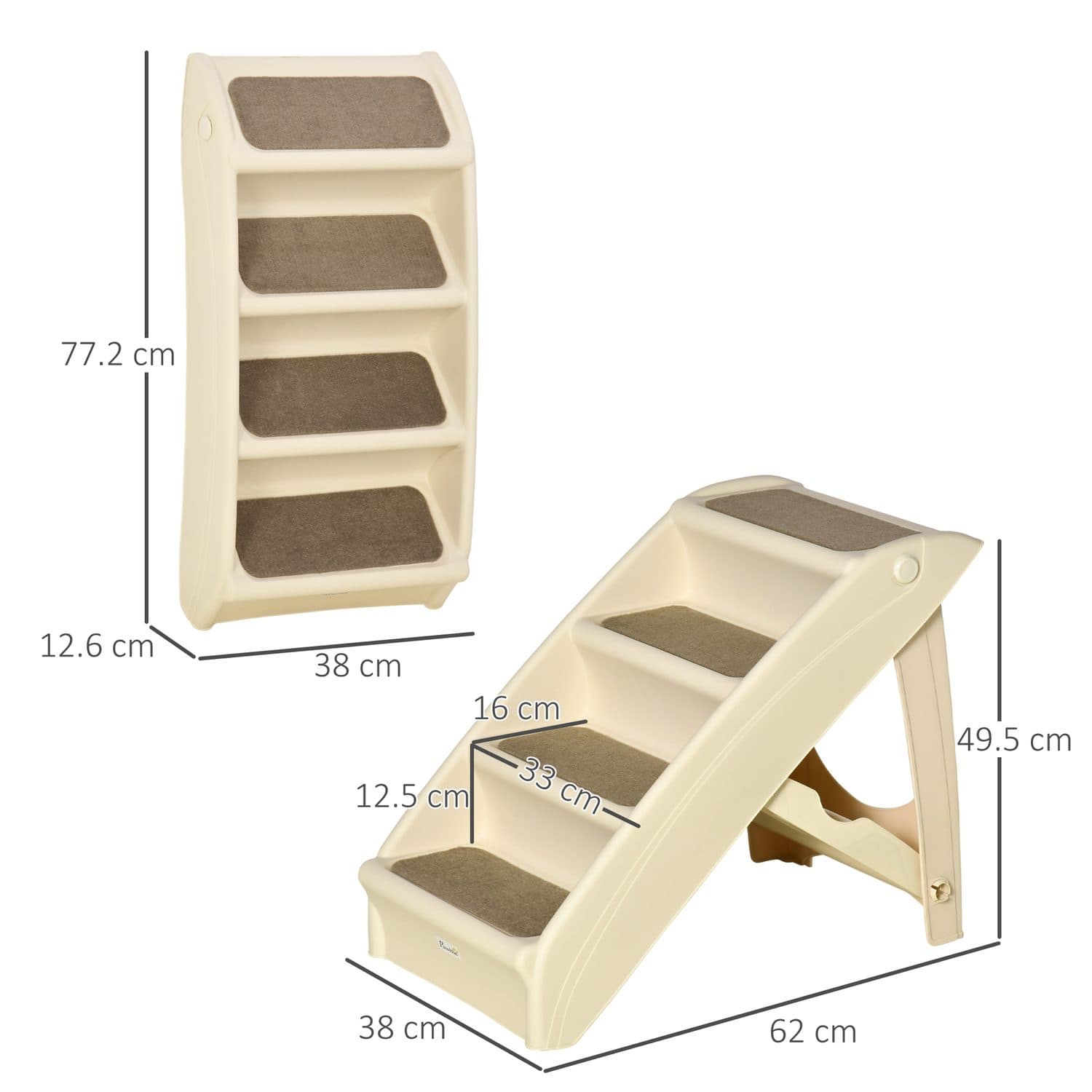 Foldable Four-Step Pet Stairs with Non-Slip Mats - image 1