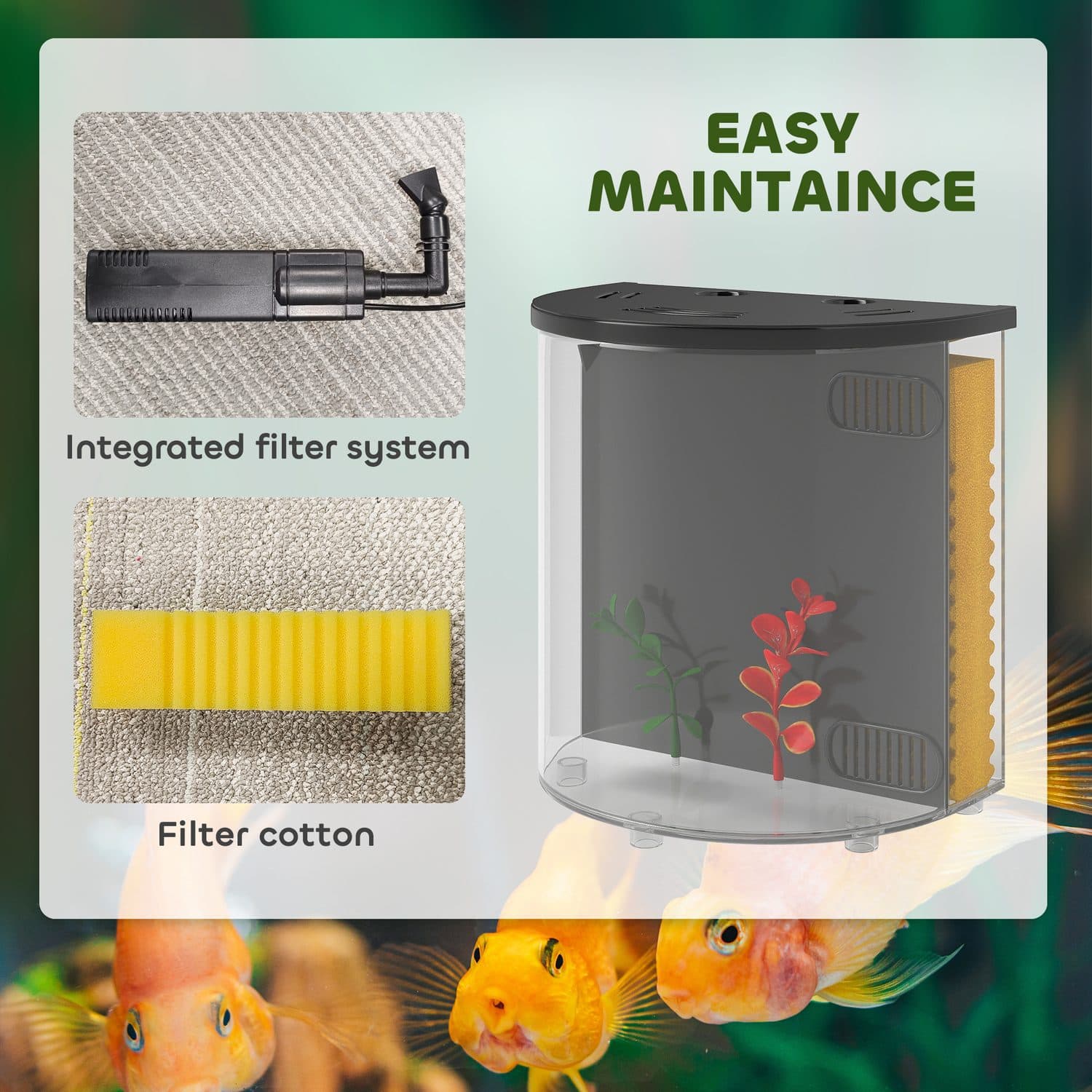 Compact 3-Litre Aquarium with Built-In Filter and LED Lighting - image 2