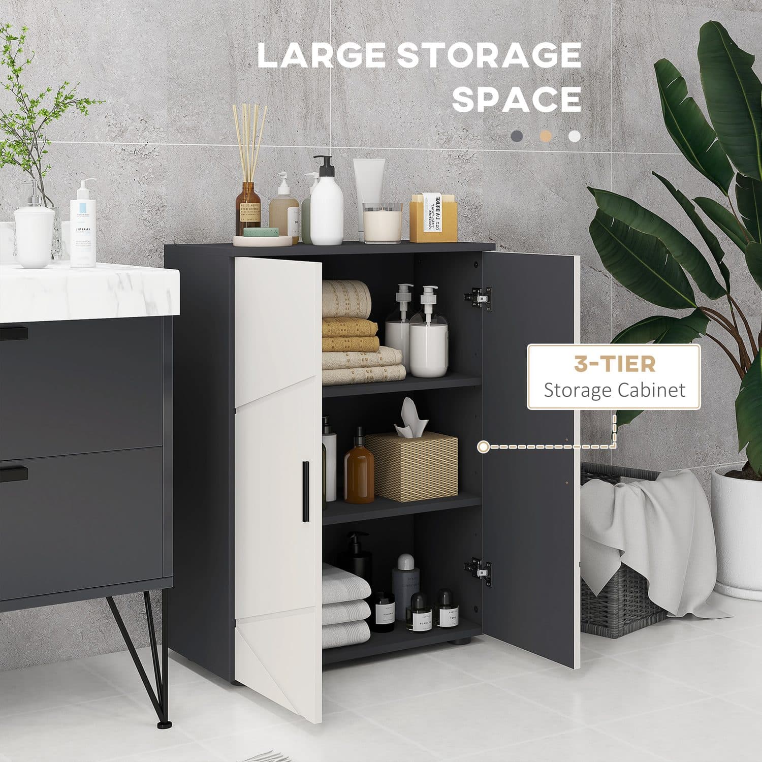 Kleankin Grey Bathroom Cabinet - image 2