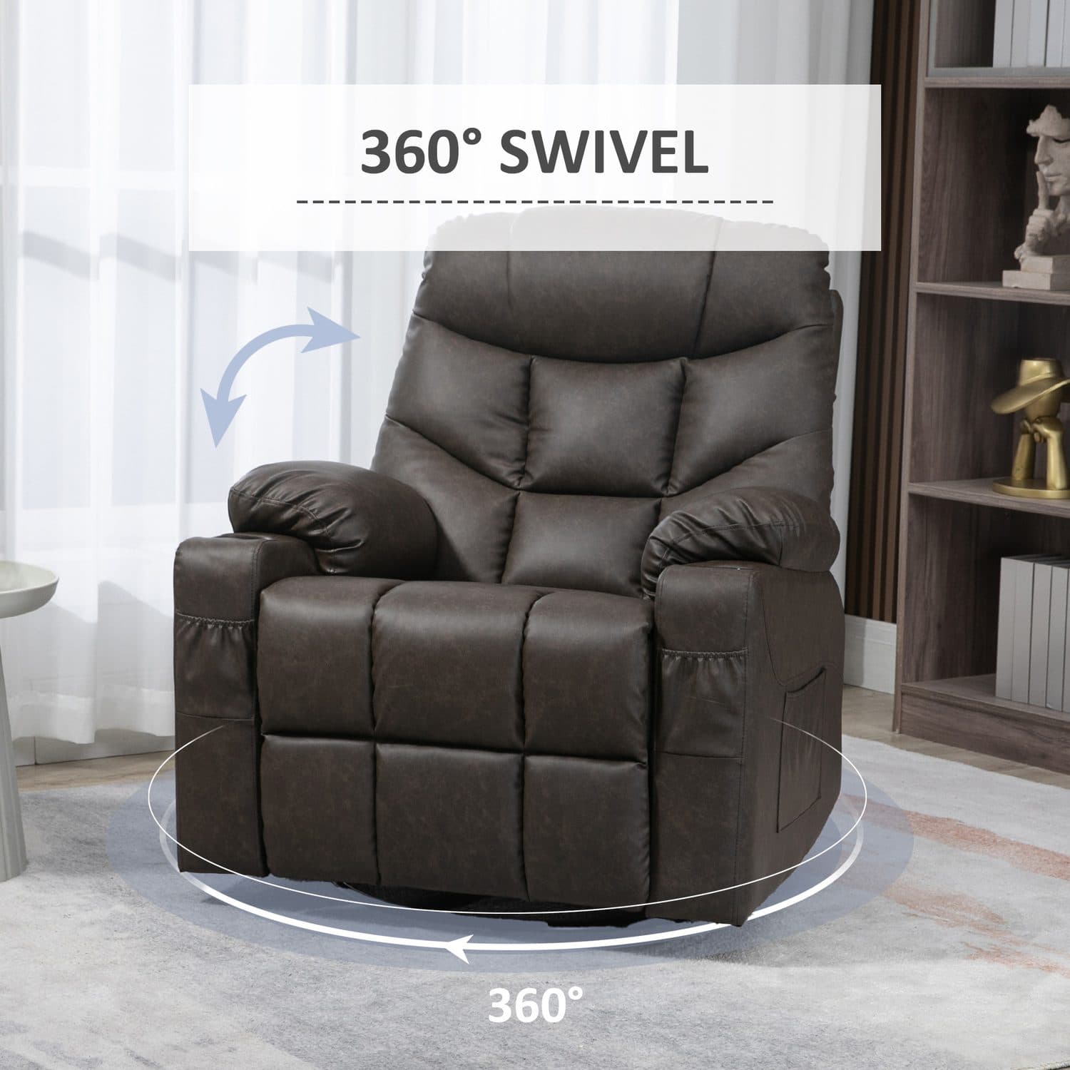 Sink Into Comfort with this Brown Faux Leather Recliner - image 1