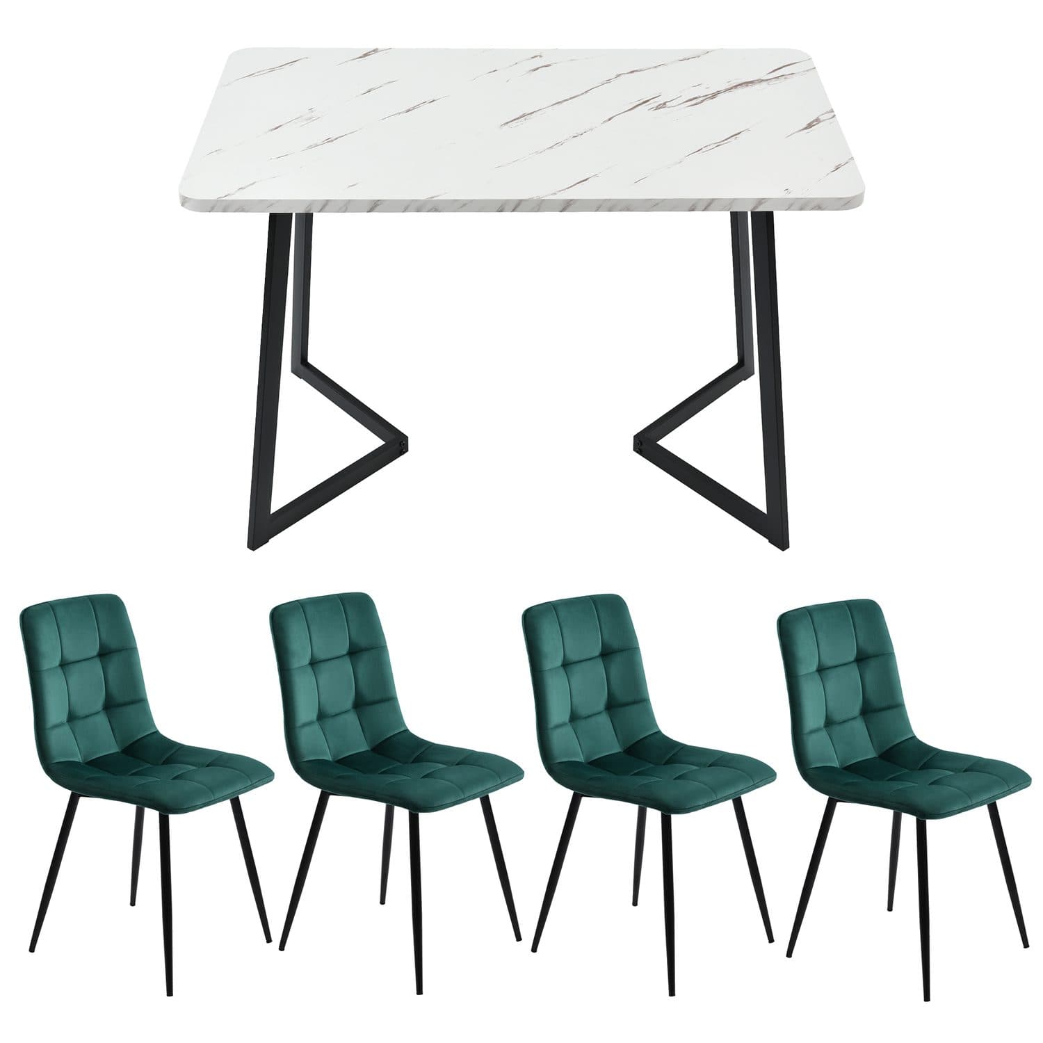 Green Velvet Dining Set - image 4