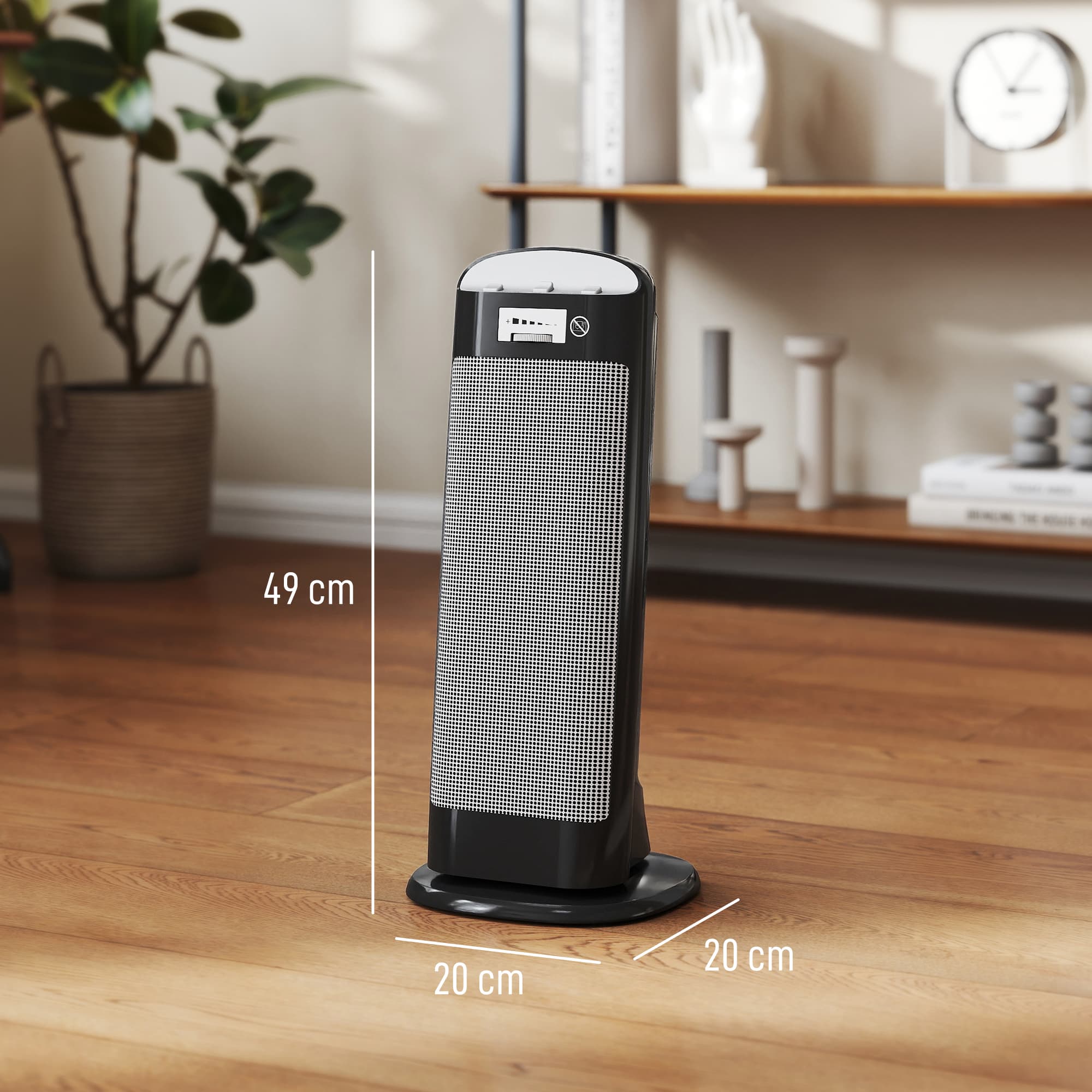 Slim black ceramic heater for focused room warmth - image 4