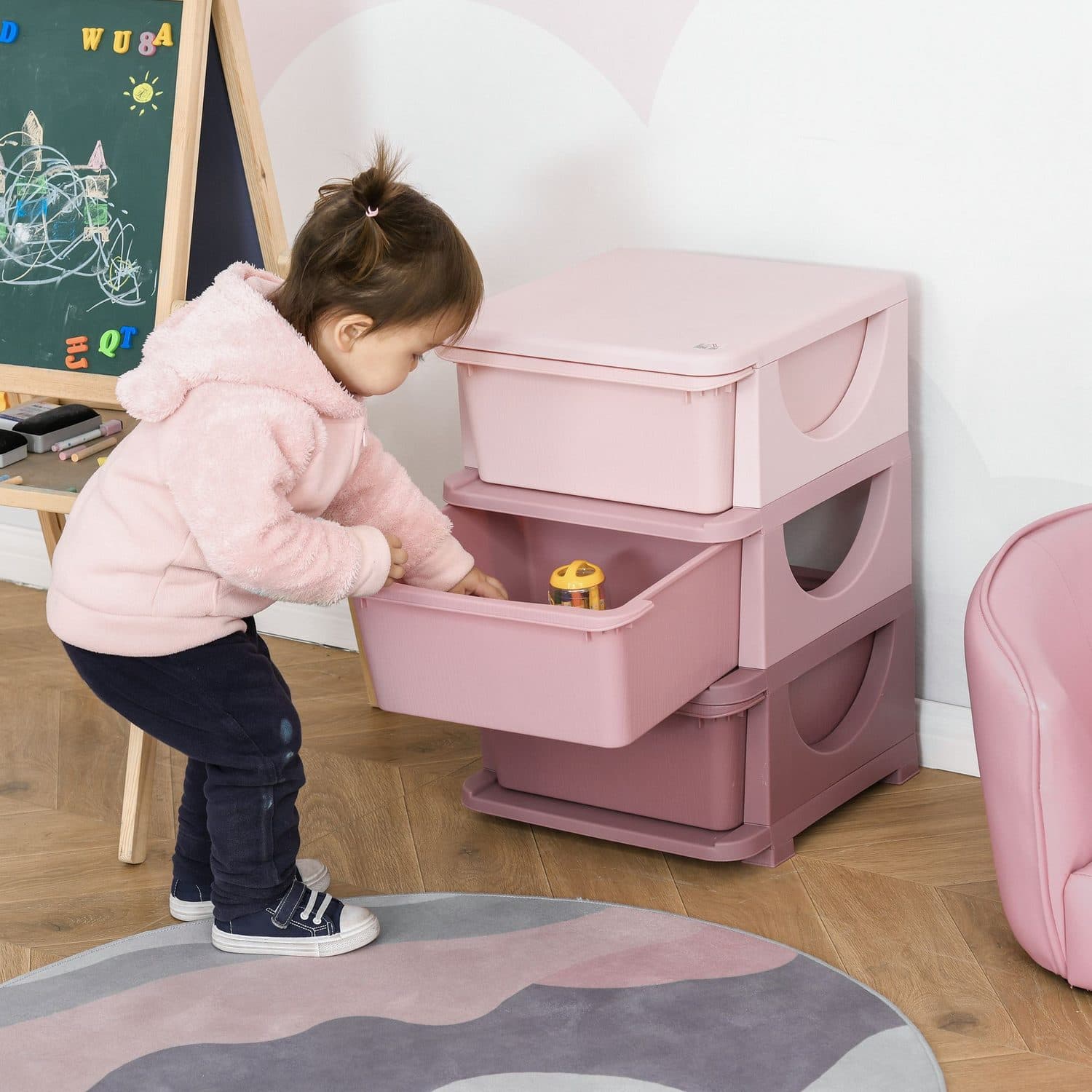 Pink 3 Drawer Storage for Kids' Rooms - image 4