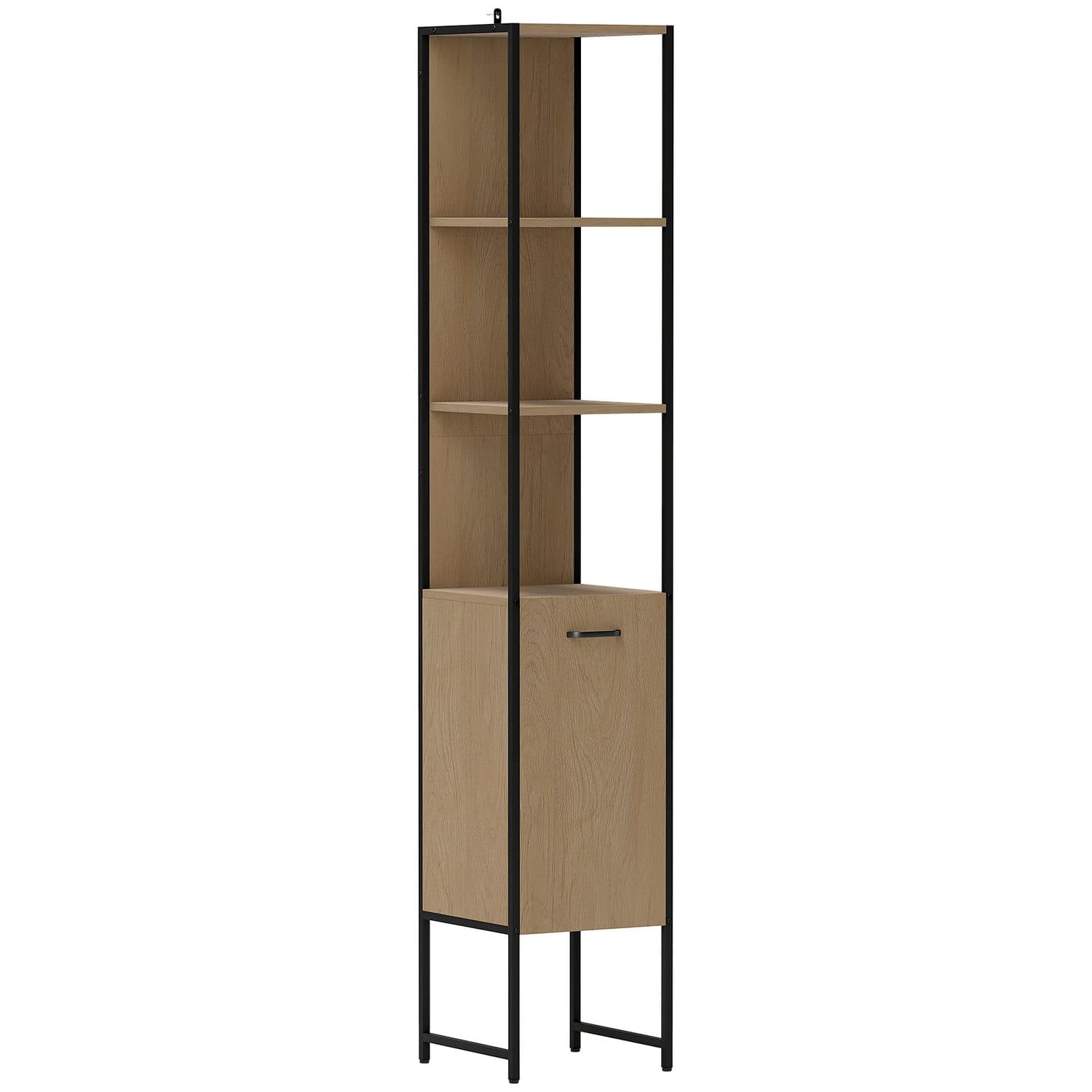 Tall Freestanding Bathroom Cabinet - Natural wood finish