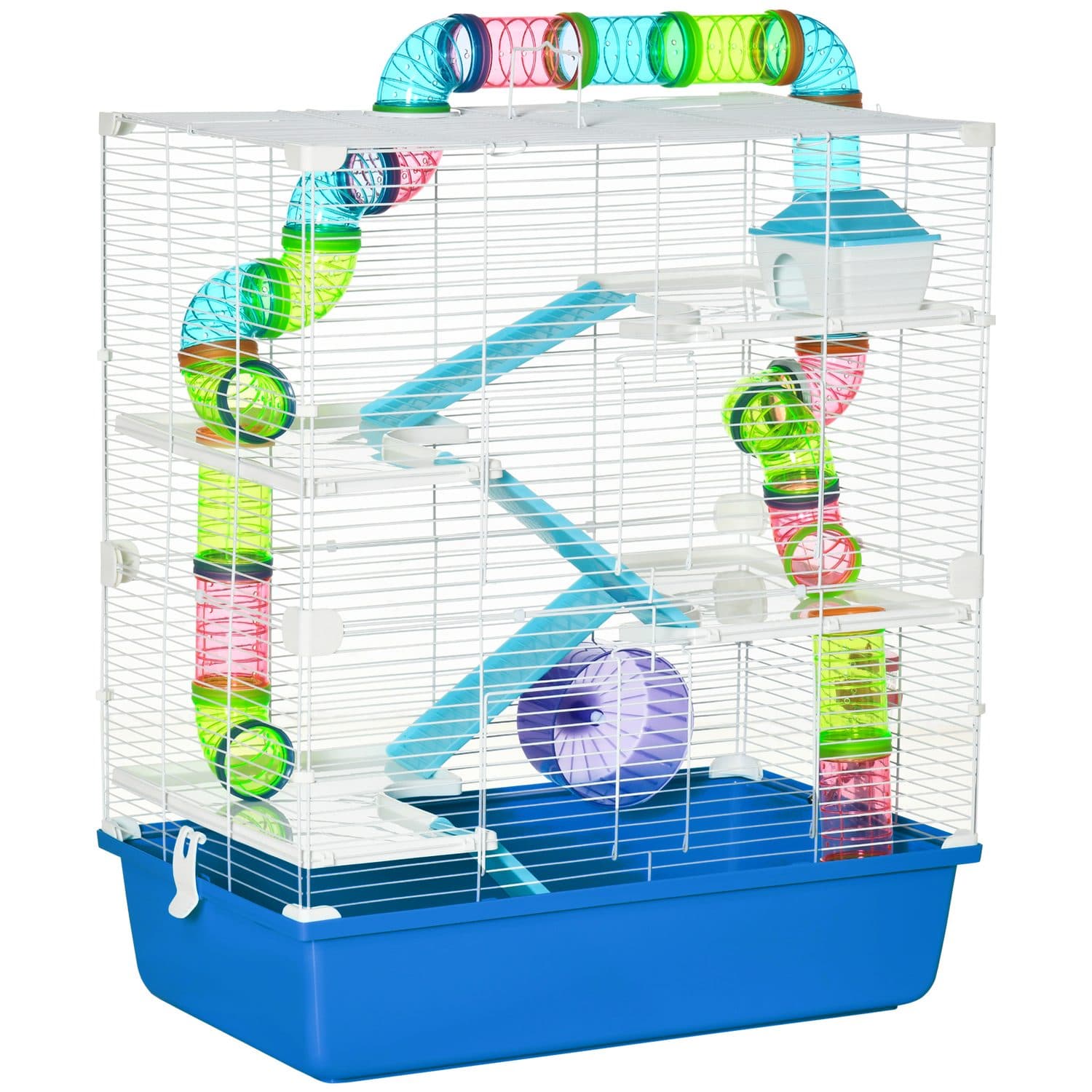 PawHut Hamster and Gerbil Cage, 59L x 36W x 69H cm