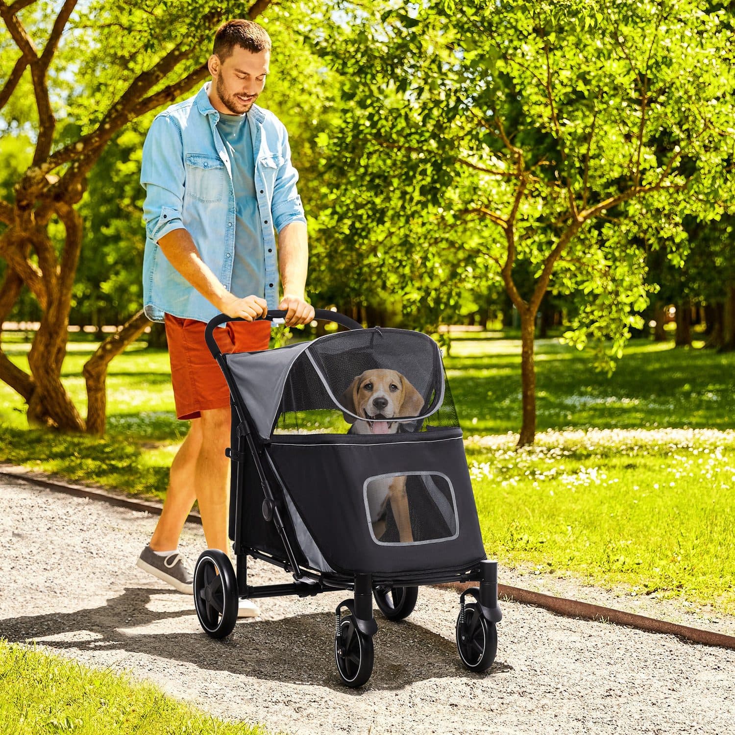 PawHut Foldable Pet Stroller for Medium and Large Dogs - image 5