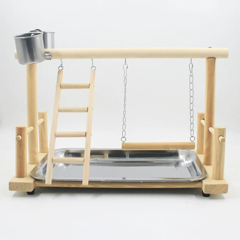 Portable Solid Wood Playstand for Parrots and Cockatiels - image 4