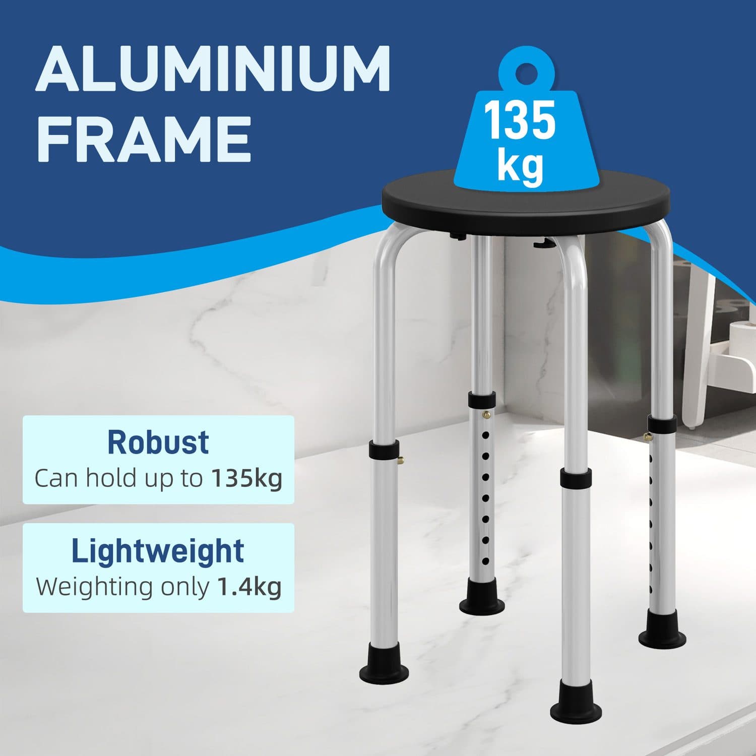 Stable Adjustable Shower Stool for Safer Bathing - image 5