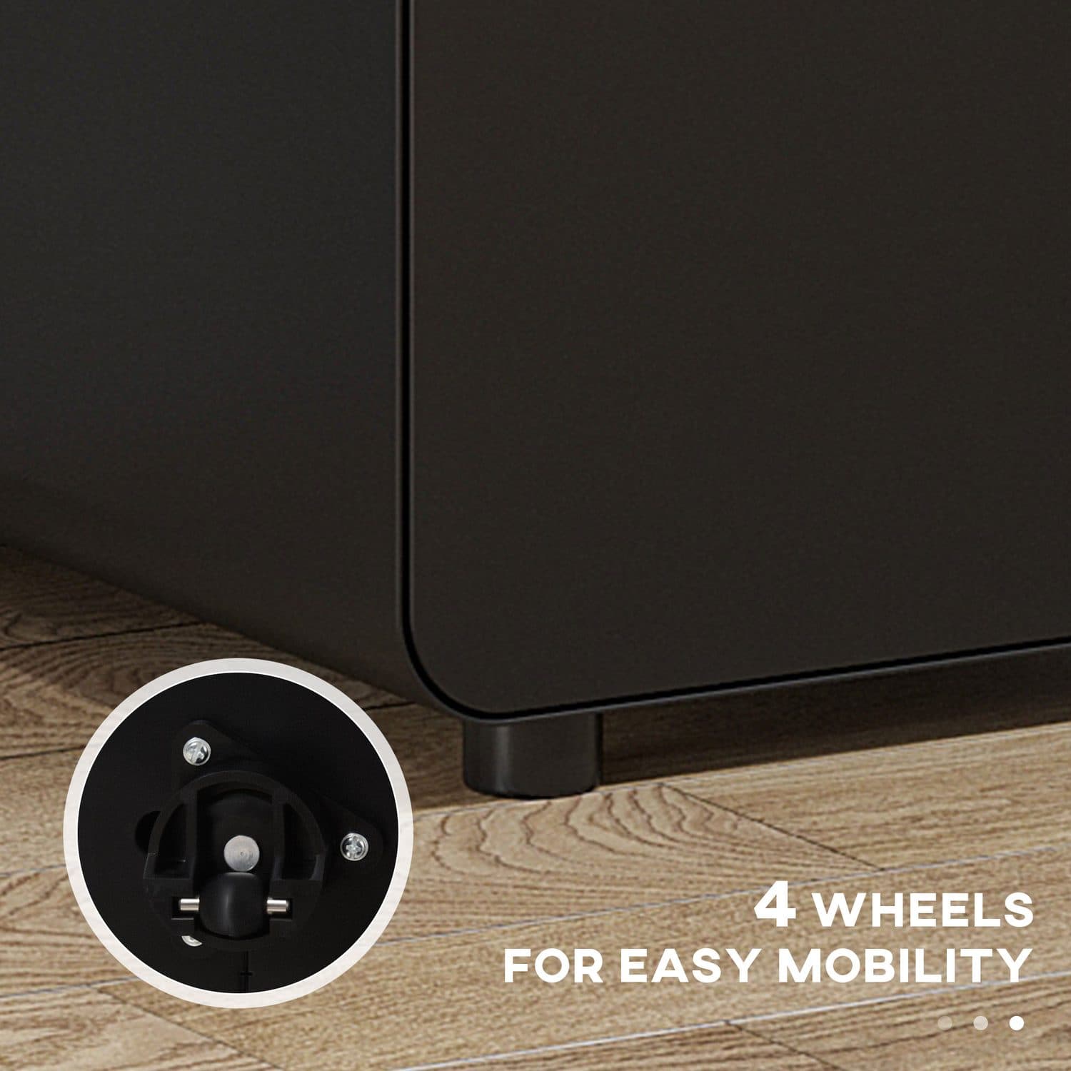 Black Lockable 3 Drawer File Cabinet - image 2