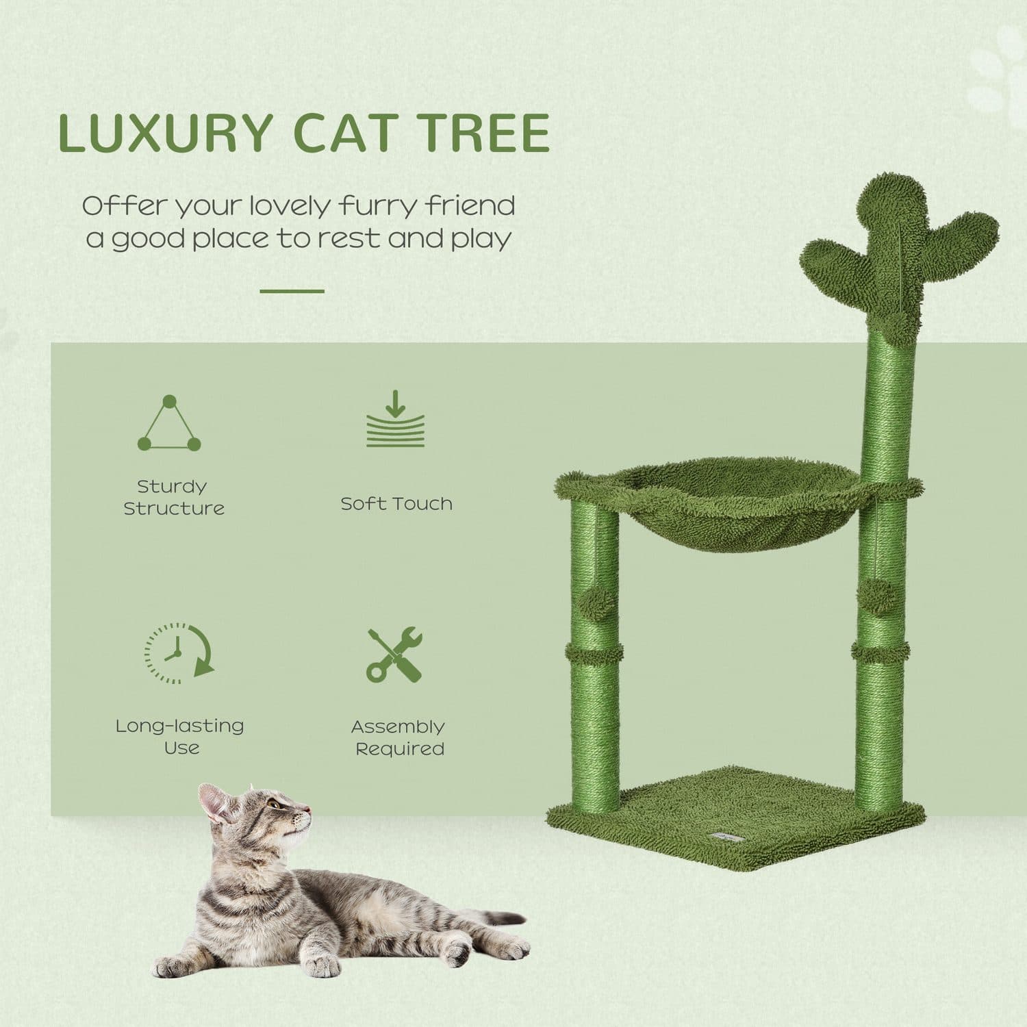 Give Your Cat a Cactus-Themed Climbing Tree With Hammock Bed - image 5