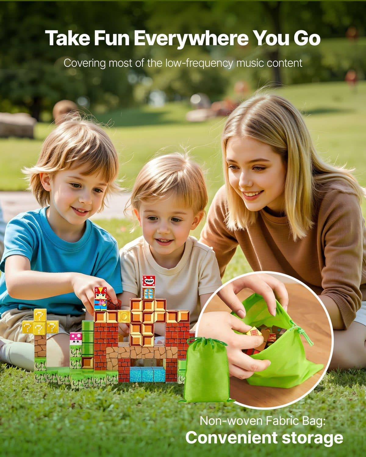100 Piece Magnetic Building Blocks Set for Kids - image 2