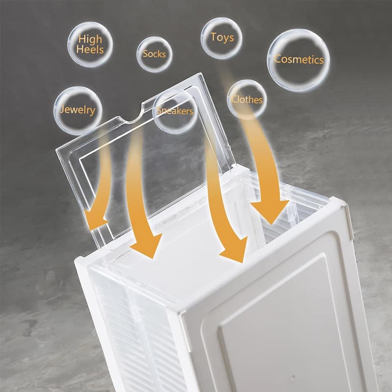 6-Tier Foldable Shoe Storage Stack with Clear Drop-Front Doors - image 5