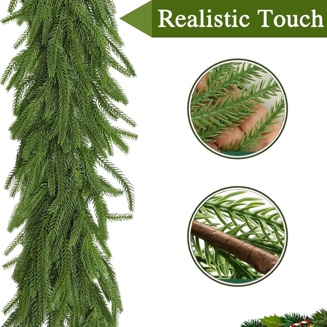 Realistic Norfolk Pine Garland for Festive Home Decor - image 1