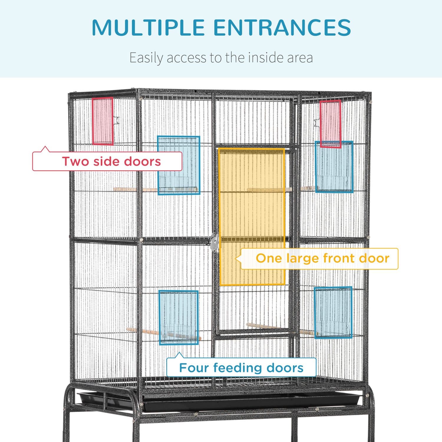 PawHut Large Bird Cage with Detachable Stand - image 4