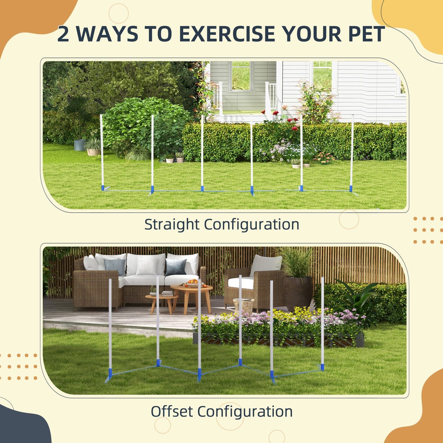 Adjustable Dog Agility Weave Pole Set - image 4
