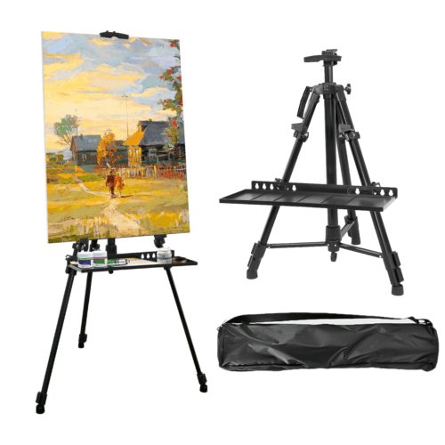 Foldable Aluminium Art Easel with Integrated Storage Tray