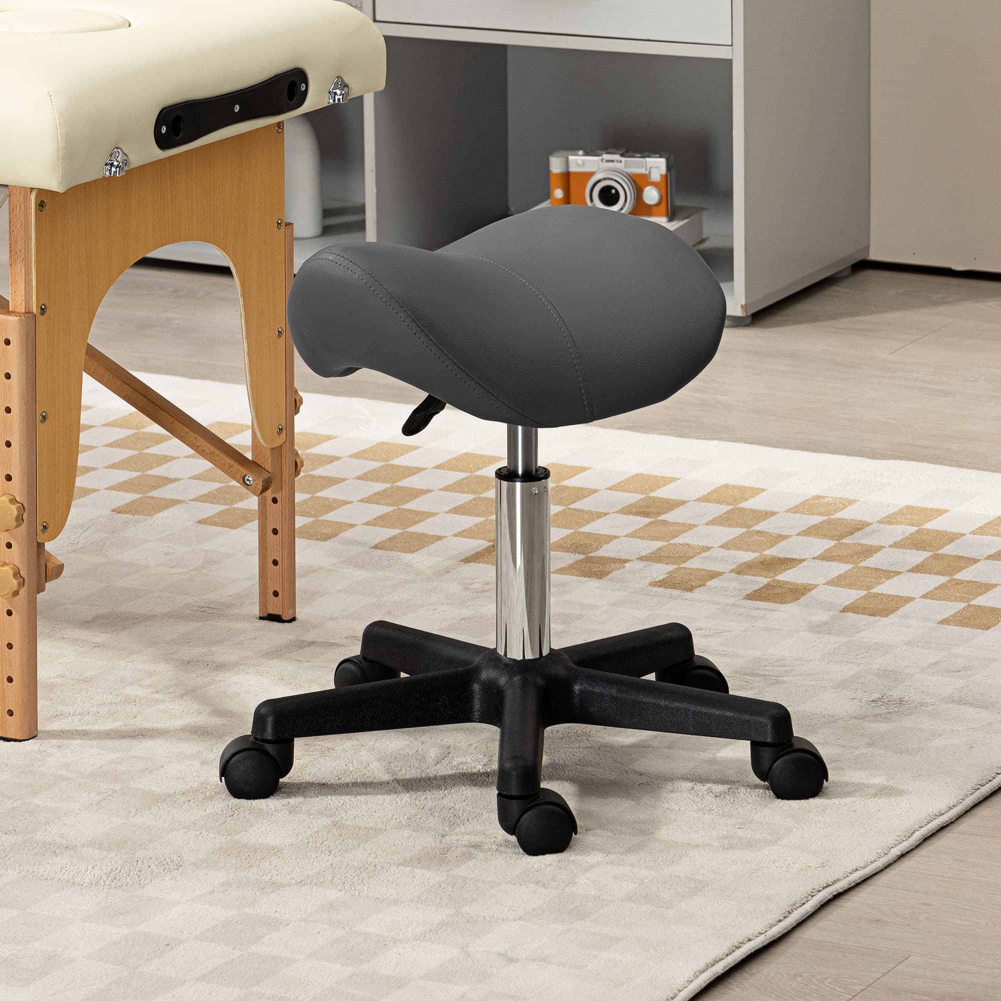 Grey Saddle Stool for Beauty, Spa and Studio Work - image 4