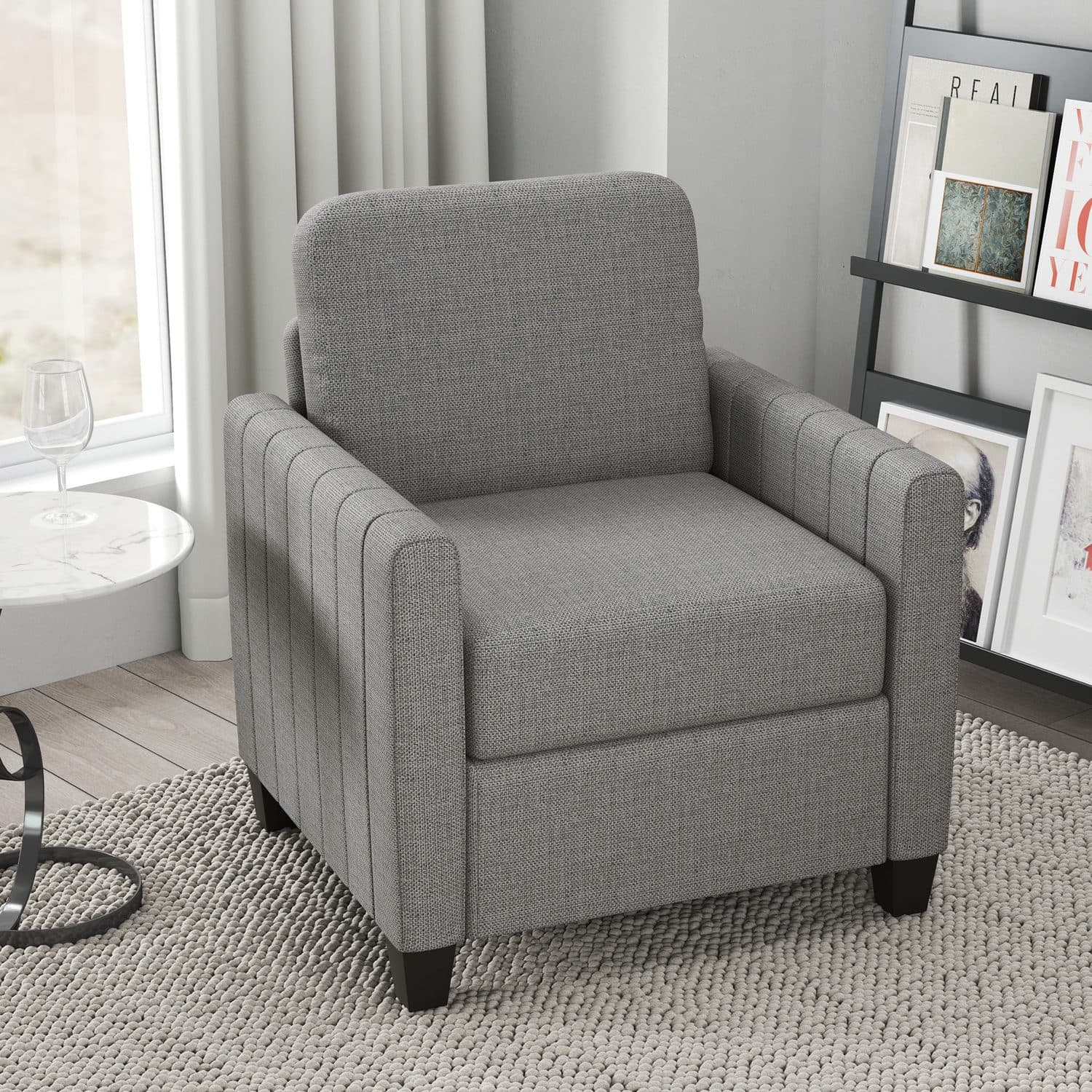 Modern Light Grey Armchair - image 5