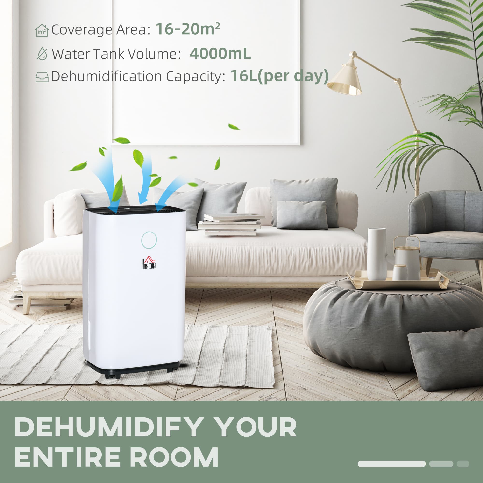 16-Litre Portable Dehumidifier with LED Display and 24H Timer - image 5