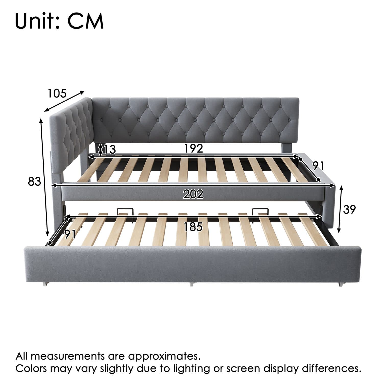 Grey Velvet Daybed - image 1