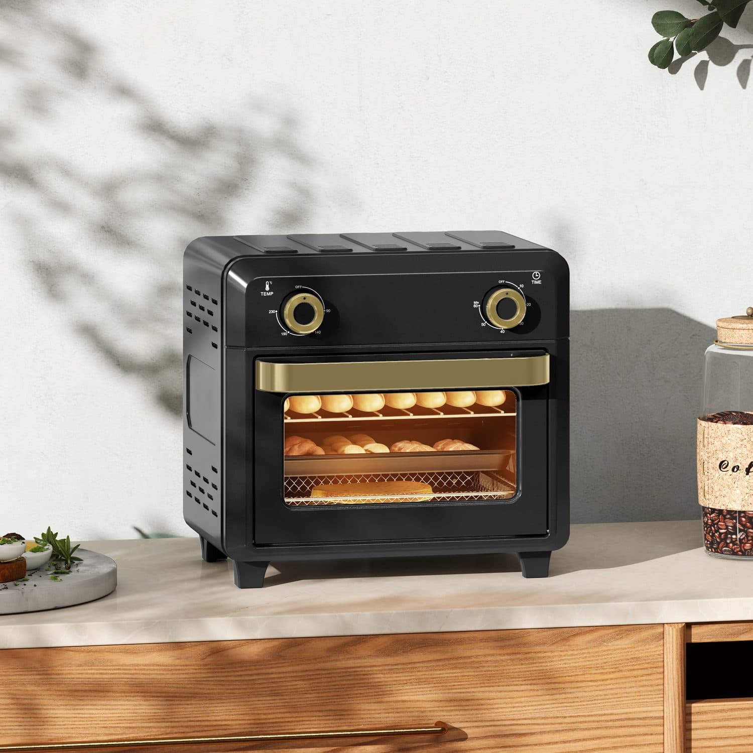 10L Air Fryer Mini Oven with Adjustable Temperature and Timer - image 1