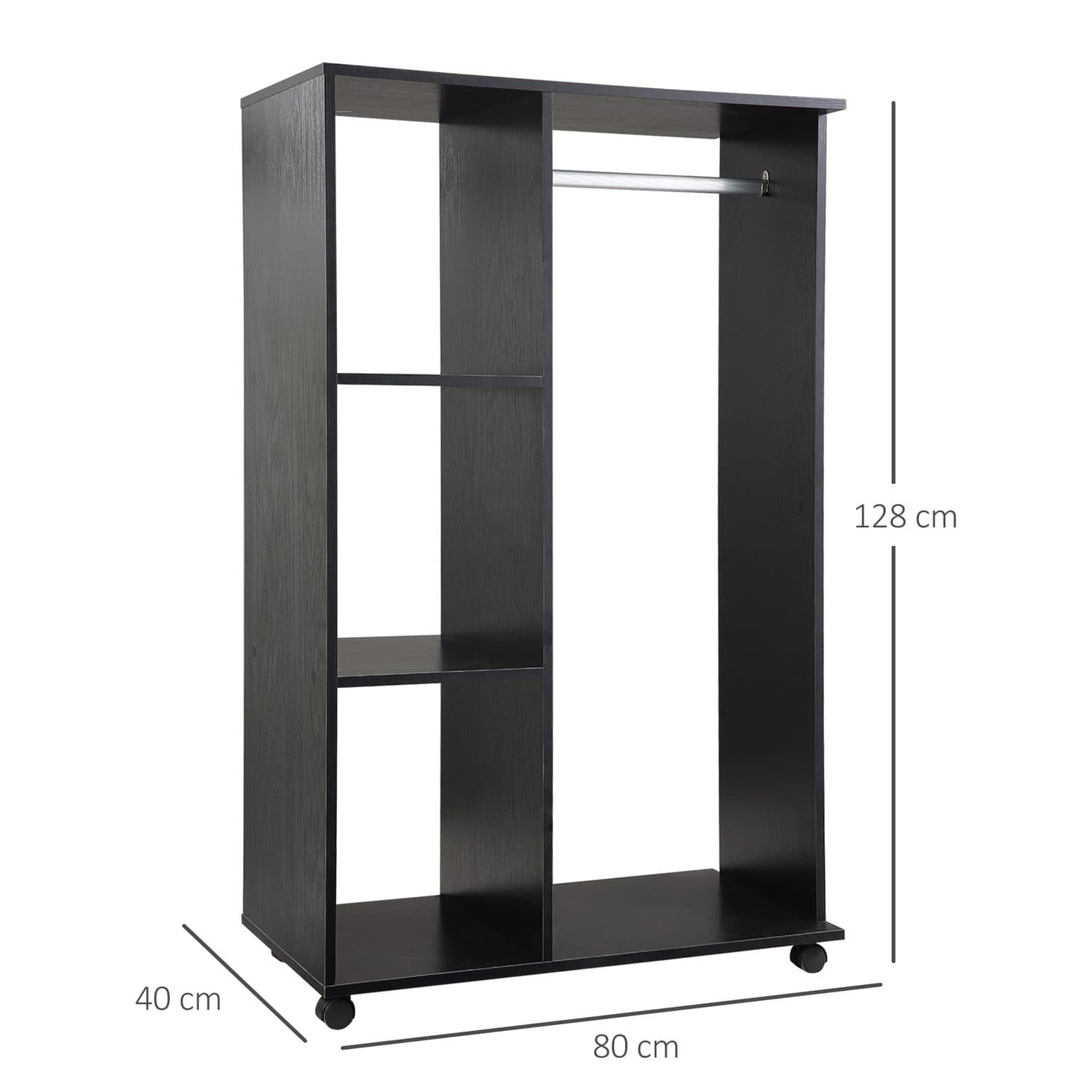 Mobile Black Open Wardrobe - image 2