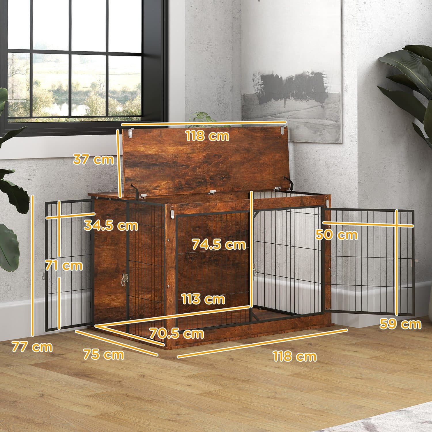 PawHut Dog Crate Furniture for Extra Large Dogs - image 1